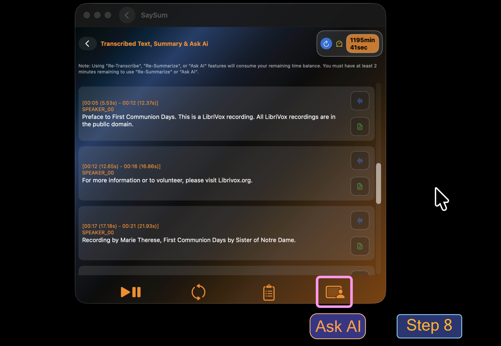 Step 8: Ask AI entry button
